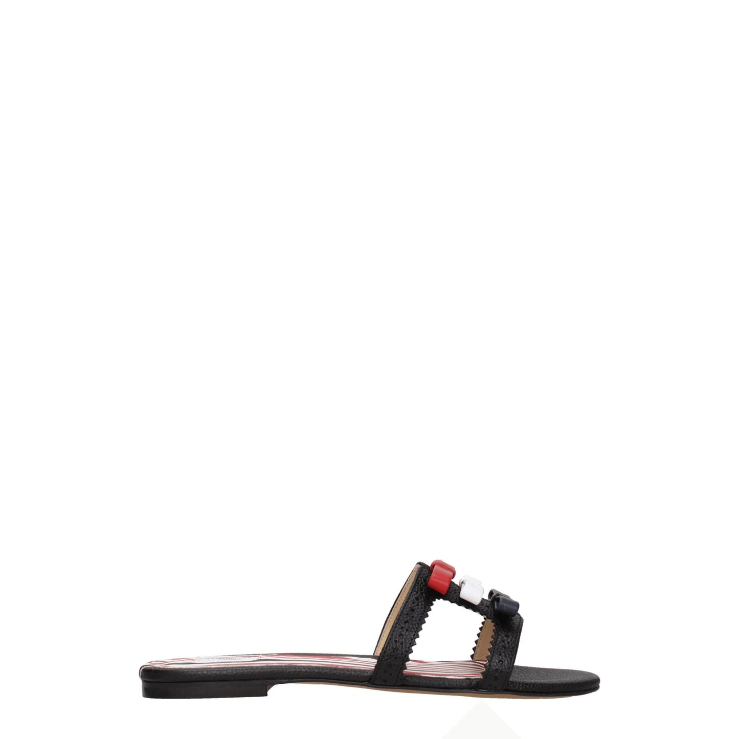 Thom Browne Black Leather Slippers
