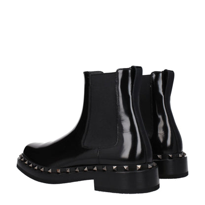 Valentino Garavani Black Leather Ankle Boots