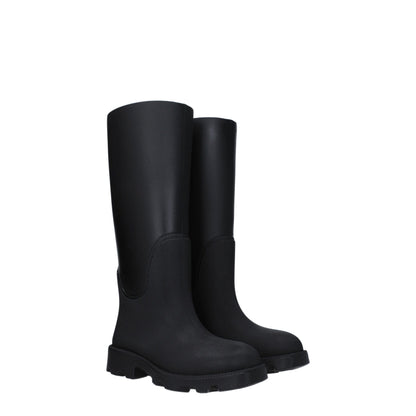 Burberry Black Cotton Rain Boots