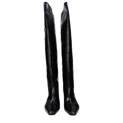 Paris Texas Black Leather Over The Knee