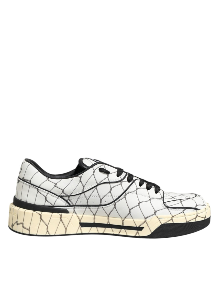 Dolce & Gabbana White Logo Print Low Top Men Sneakers Shoes