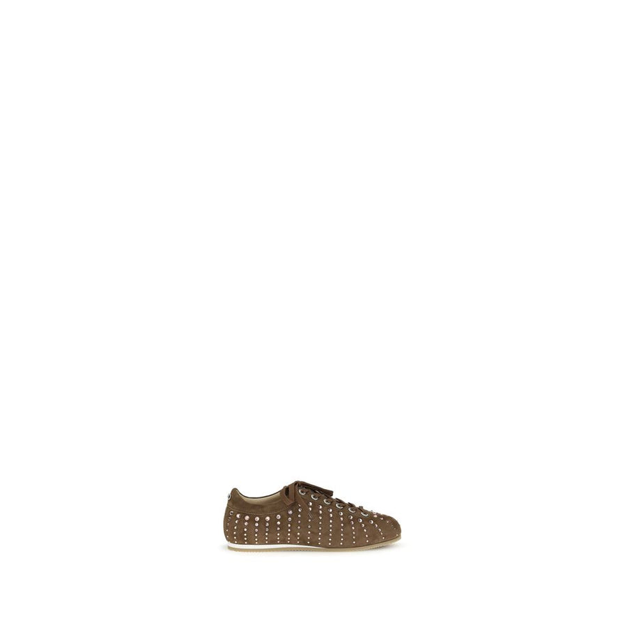 MACH & MACH Brown Calf Leather Bos Taurus Low Top Sneakers