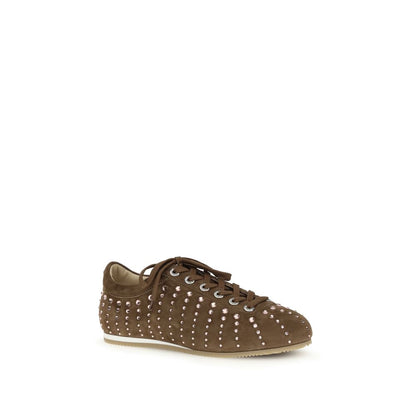 MACH & MACH Brown Calf Leather Bos Taurus Low Top Sneakers