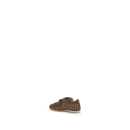 MACH & MACH Brown Calf Leather Bos Taurus Low Top Sneakers