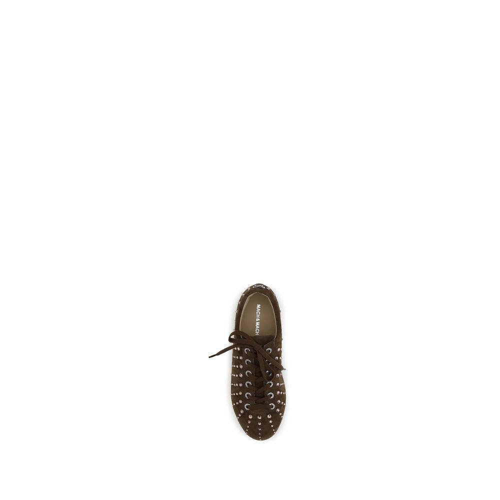 MACH & MACH Brown Calf Leather Bos Taurus Low Top Sneakers