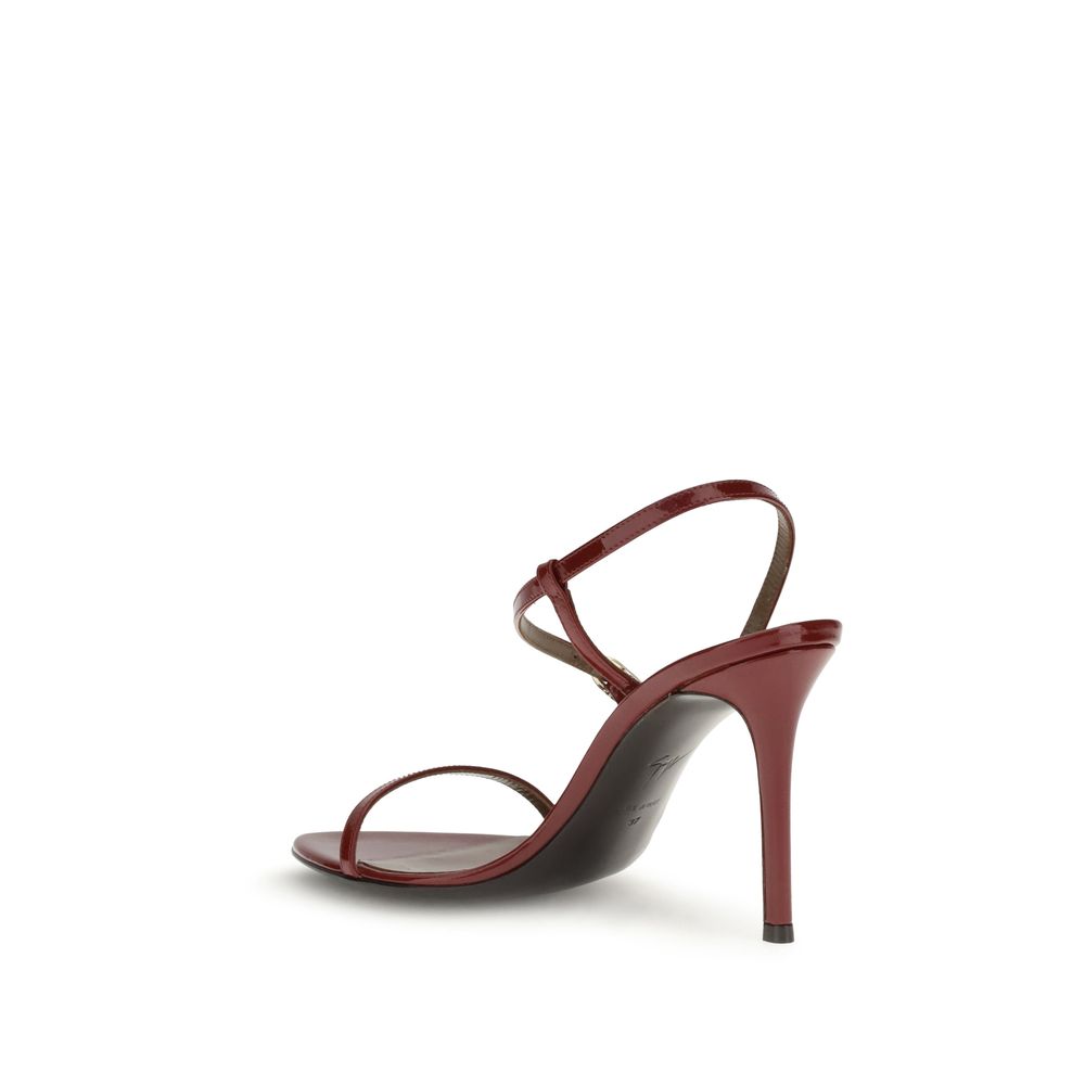 Giuseppe Zanotti Red Leather Stiletto Heel Sandals