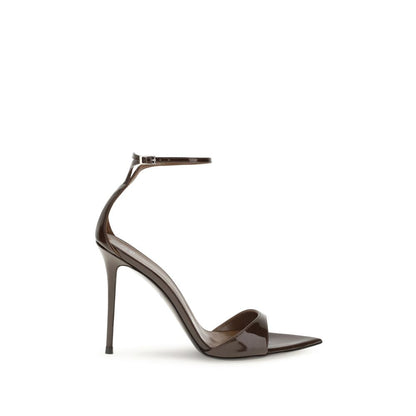 Giuseppe Zanotti Black Leather Stiletto Heel Sandals