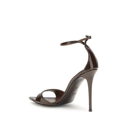 Giuseppe Zanotti Black Leather Stiletto Heel Sandals