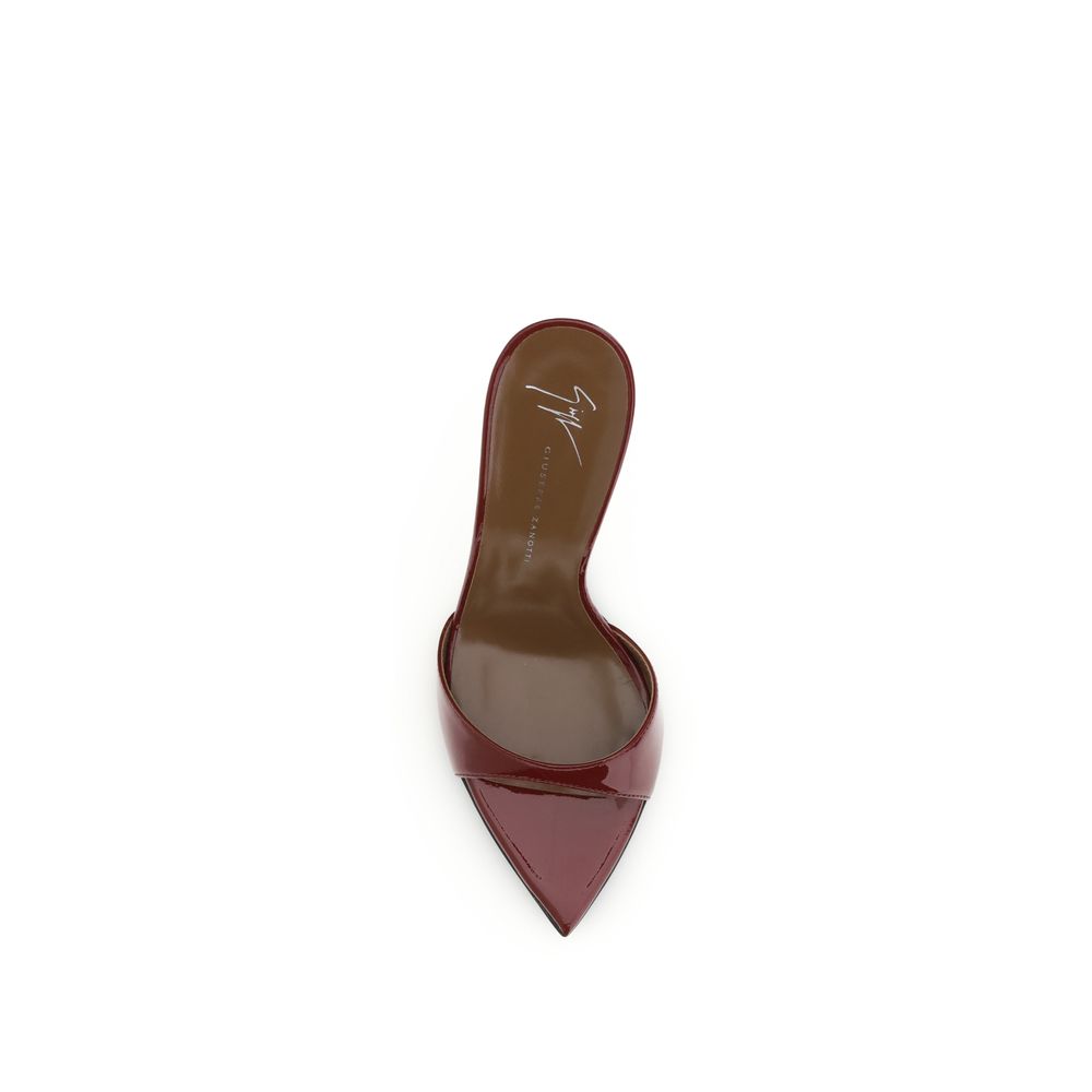 Giuseppe Zanotti Bordeaux Leather Stiletto Heel Sandals
