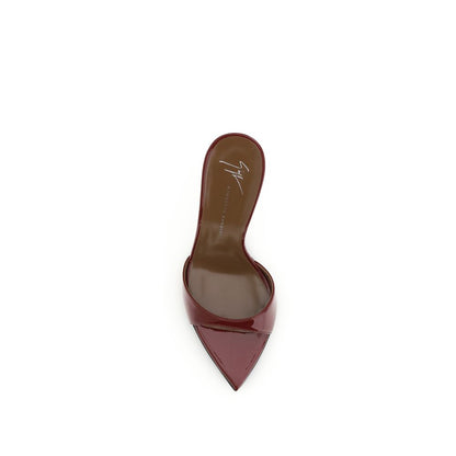 Giuseppe Zanotti Bordeaux Leather Stiletto Heel Sandals