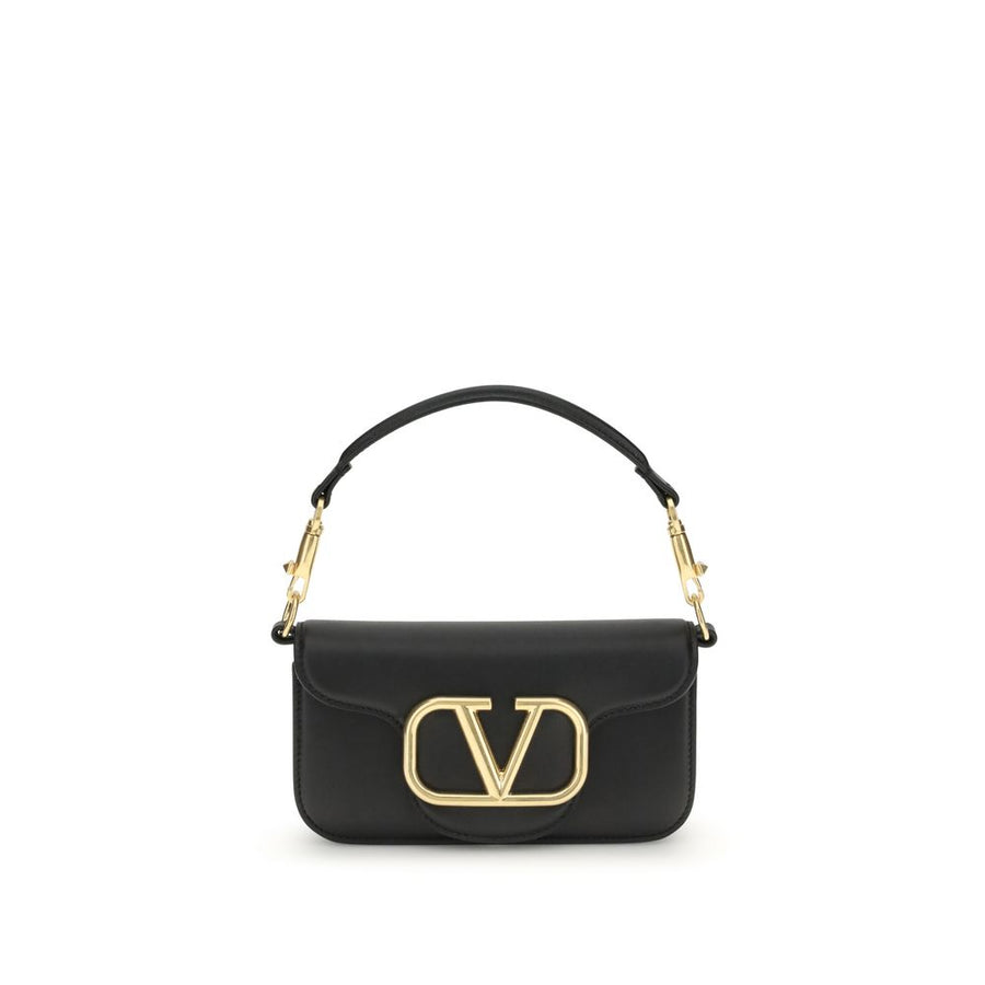 Valentino Garavani Black Calf Leather Bos Taurus Shoulder Bag