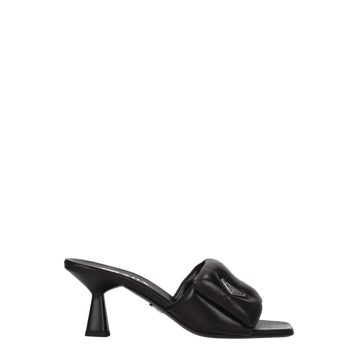 Prada Black Leather Platform Sandals