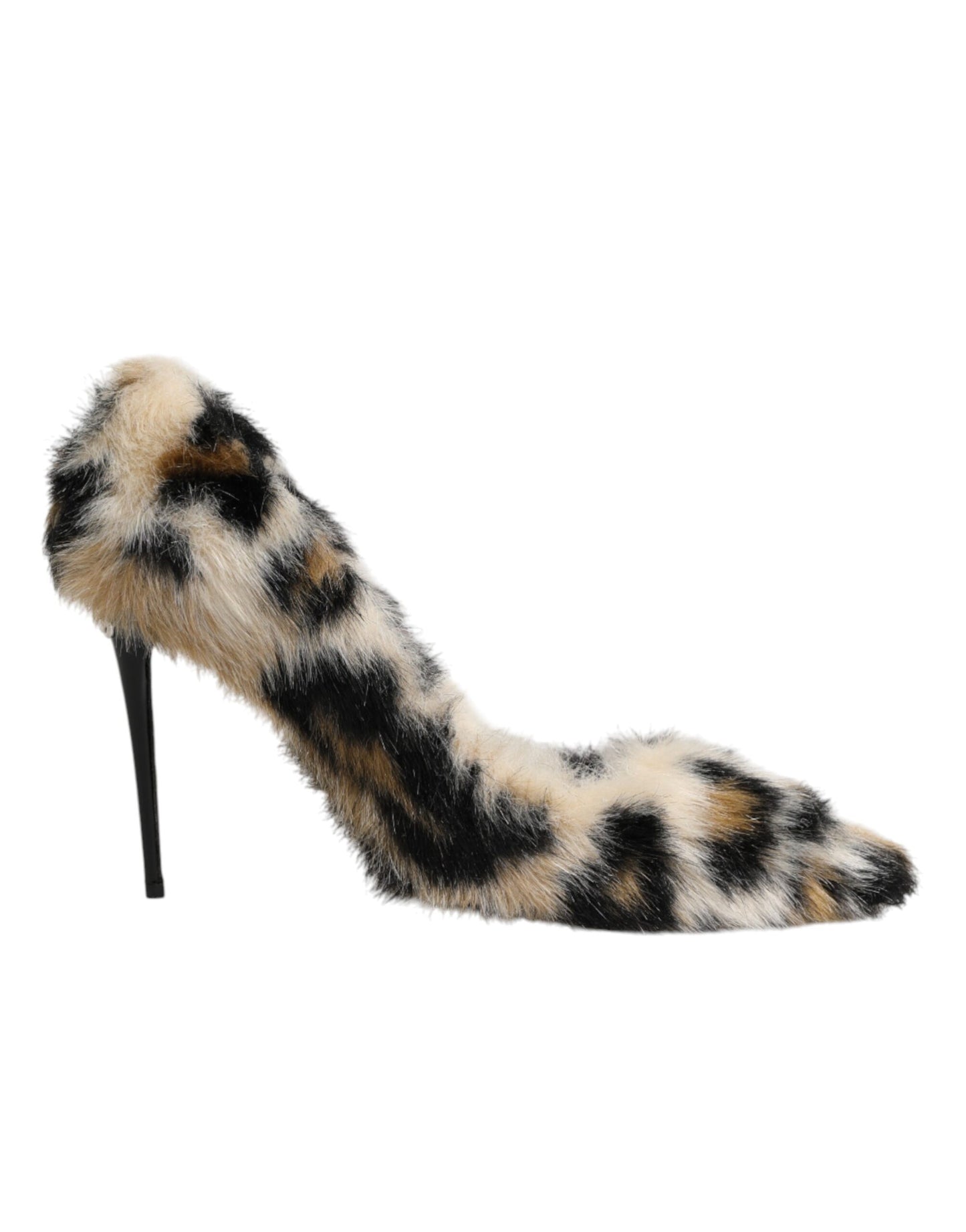 Dolce & Gabbana Brown Fur Leopard High Heels Pumps Shoes