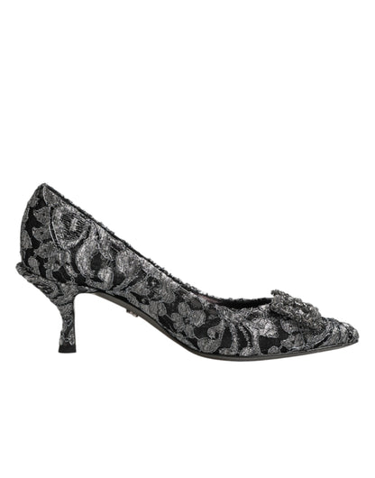 Dolce & Gabbana Silver Lace DG Amore Heels Pumps Shoes