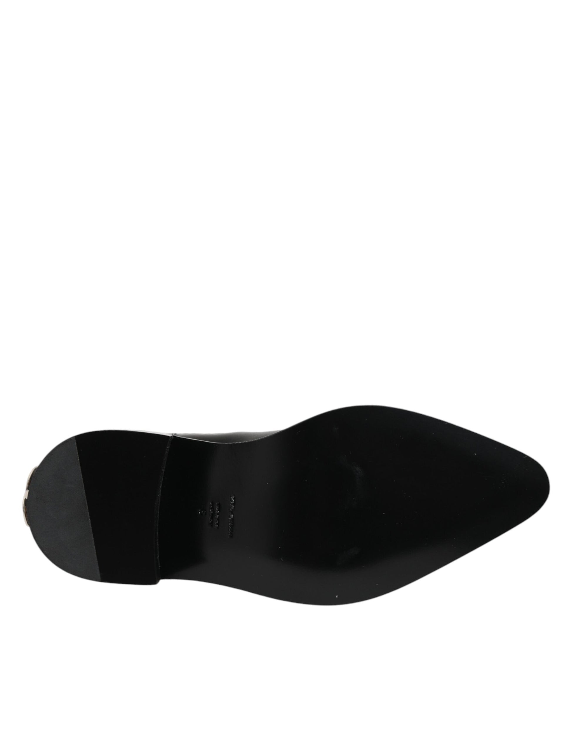 Dolce & Gabbana Black Studded Chelsea Short Ankle Boots Shoes