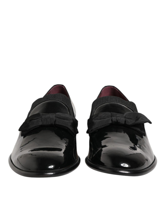 Dolce & Gabbana Black Leather Slip On Dress Men Loafers Shoes