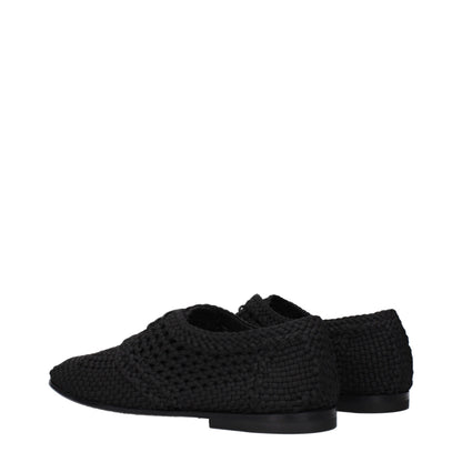 Dolce & Gabbana Black Fabric Oxfords And Derbies