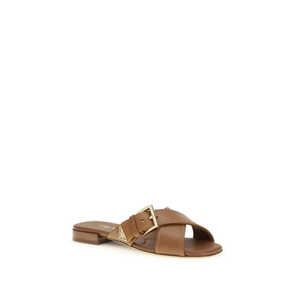 Prada Brown Calf Leather Bos Taurus Sandals