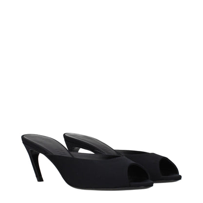 The Attico Black Fabric Flat Sandals