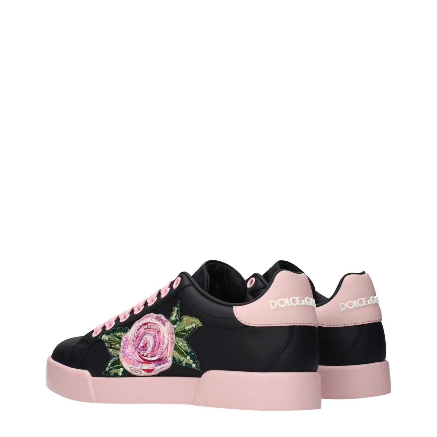 Dolce & Gabbana Black Leather Sneakers