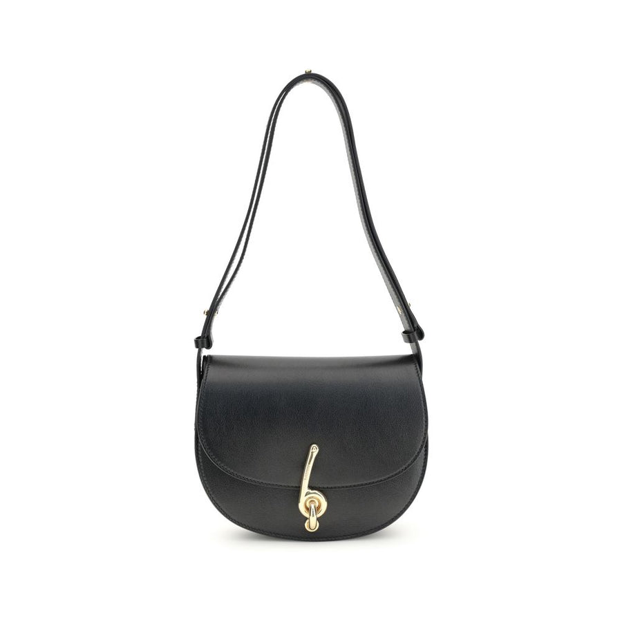 Burberry Black Calf Leather Bos Taurus Shoulder Bag