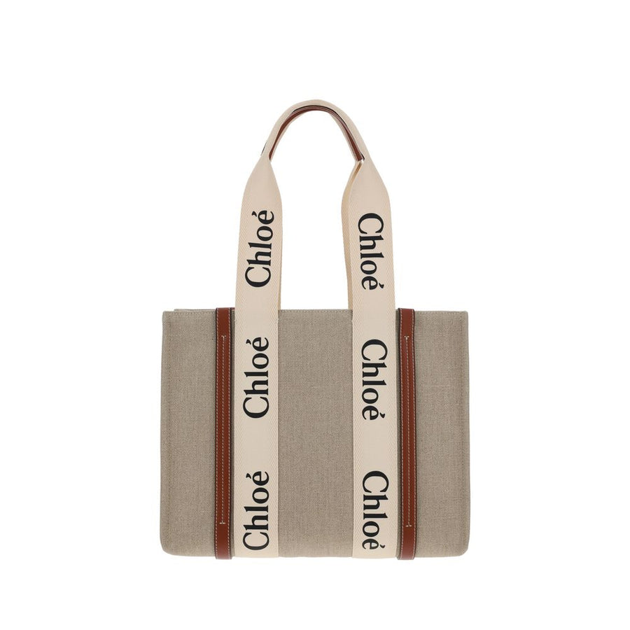 Chloé Beige Linen Shoulder Bag