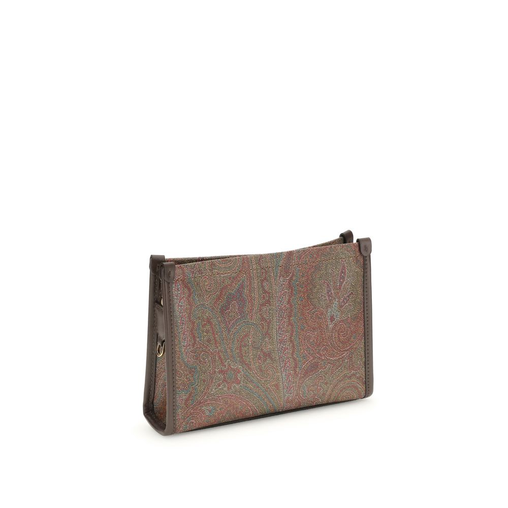 Etro Brown Calf Leather Bos Taurus Clutch Bag