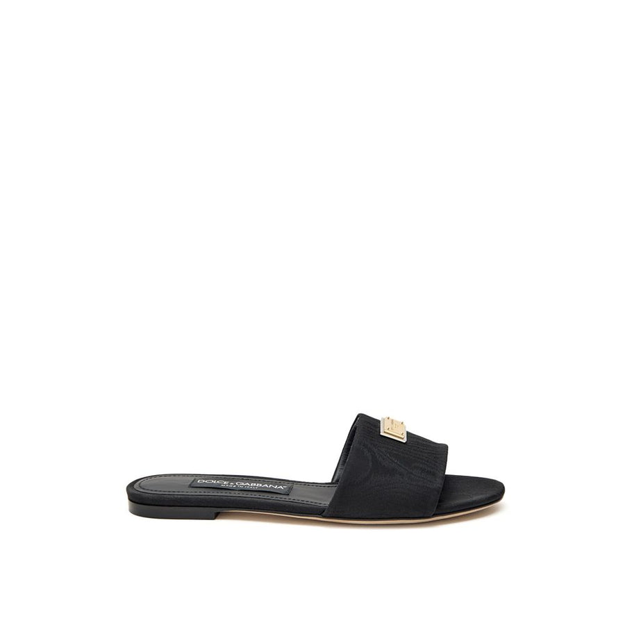 Dolce & Gabbana Black Polyester Slippers