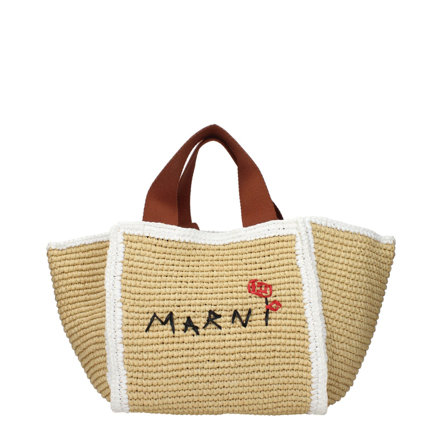 Marni Beige Raffia Handbag