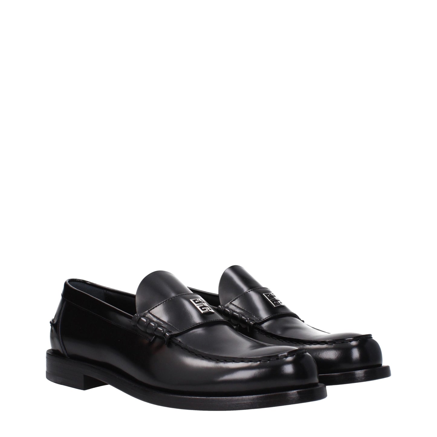 Givenchy Black Leather Slip-On Loafers