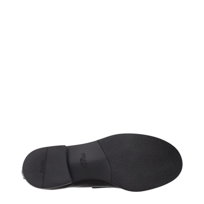Prada Black Leather Slip-On Loafers
