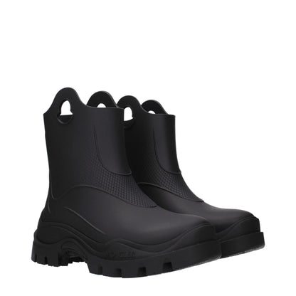 Moncler Black Cotton Ankle Boots