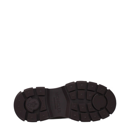 Moncler Brown Leather Ankle Boots