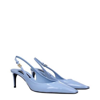 Dolce & Gabbana Light Blue Leather High Heel Pumps