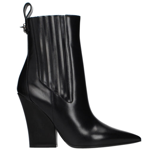 Valentino Garavani Black Leather Ankle Boots