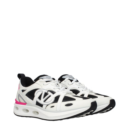 Valentino Garavani White Fabric Athletic Sneakers
