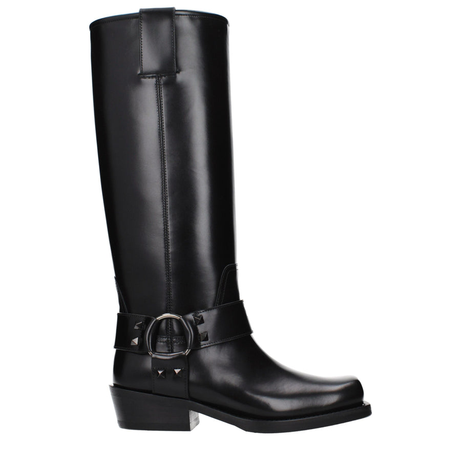Valentino Garavani Black Leather Boots