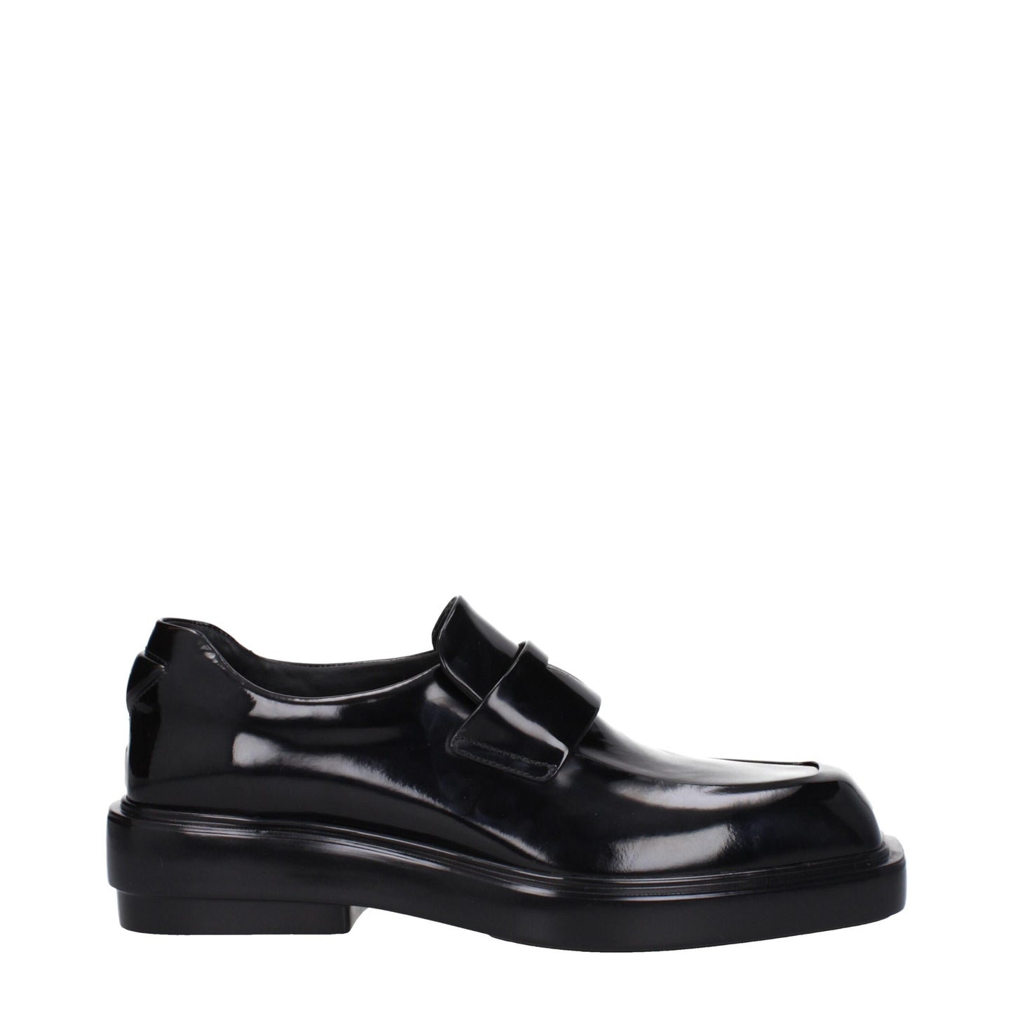 Prada Black Leather Slip-On Loafers