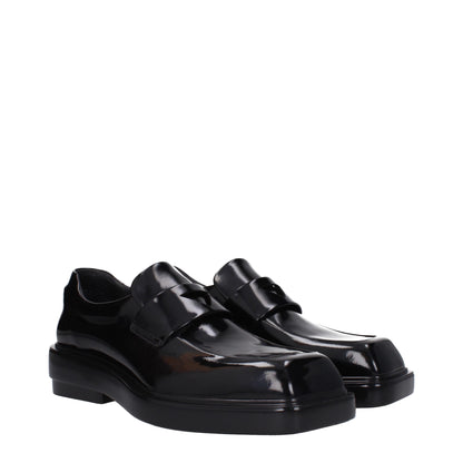 Prada Black Leather Slip-On Loafers
