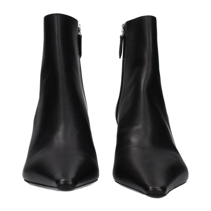 Prada Black Leather Ankle Boots