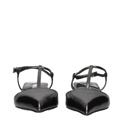 Prada Gray Leather Sandals