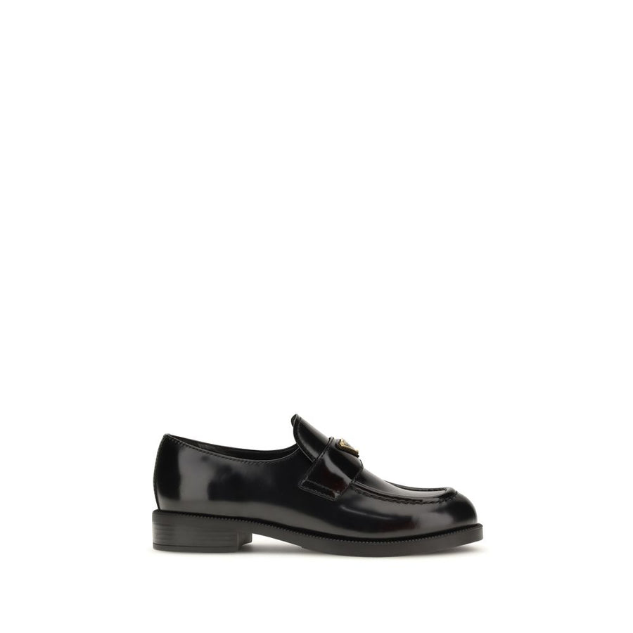 Prada Black Calf Leather Bos Taurus Slip-On Loafers