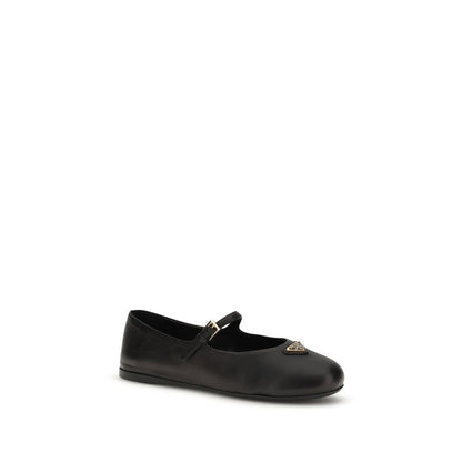 Prada Black Lamb Ovis Aries Aries Ballet Flats