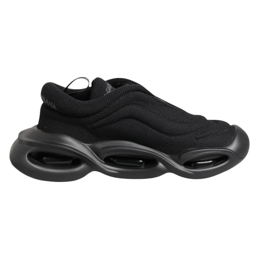 Dolce & Gabbana Black Slip On Low Top Wave Sneakers Shoes