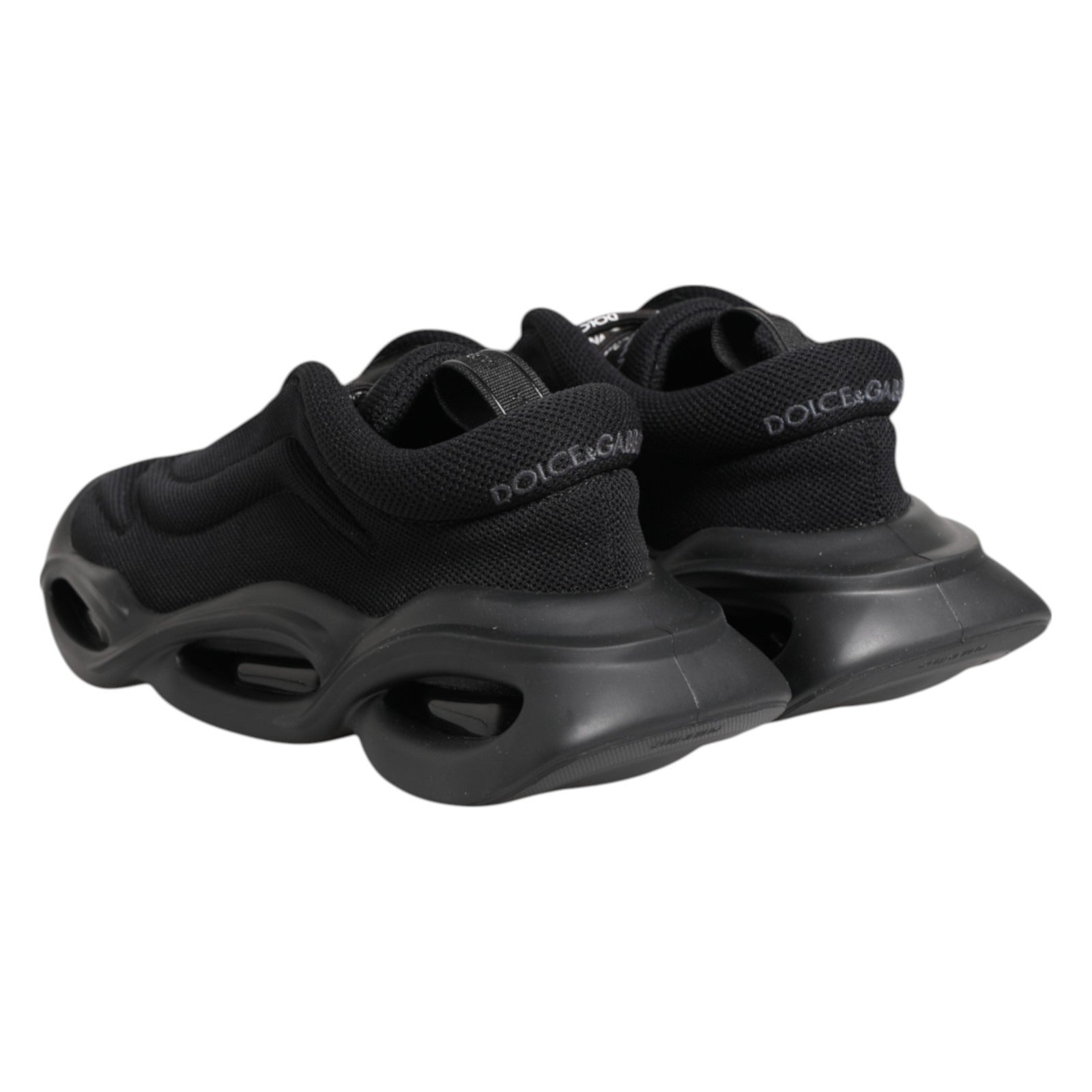 Dolce & Gabbana Black Slip On Low Top Wave Sneakers Shoes