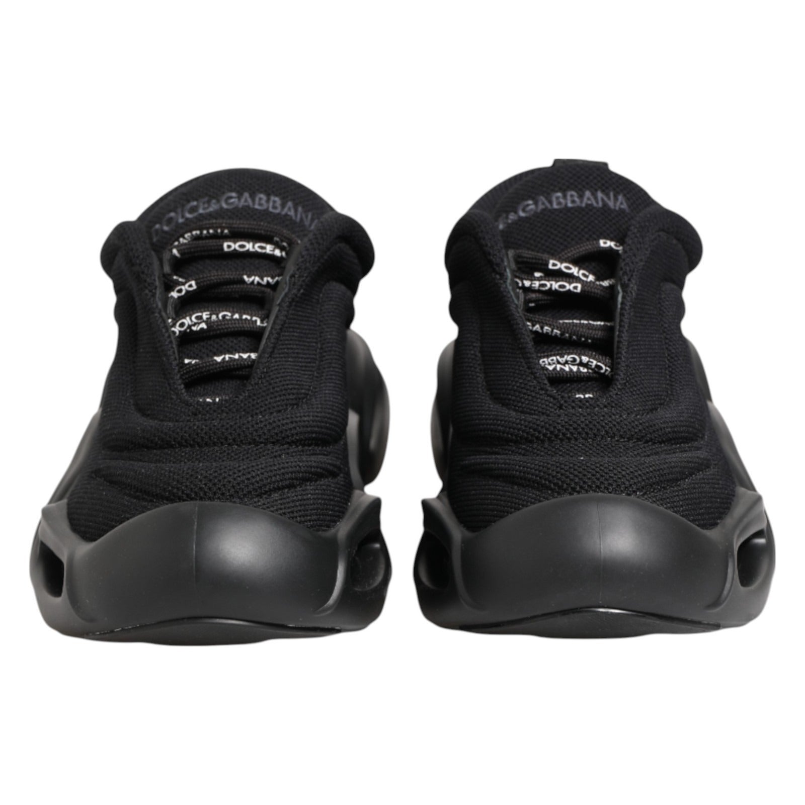 Dolce & Gabbana Black Slip On Low Top Wave Sneakers Shoes